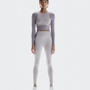 Women's Studio Knit Long-T Crop Lilac | Cosmos